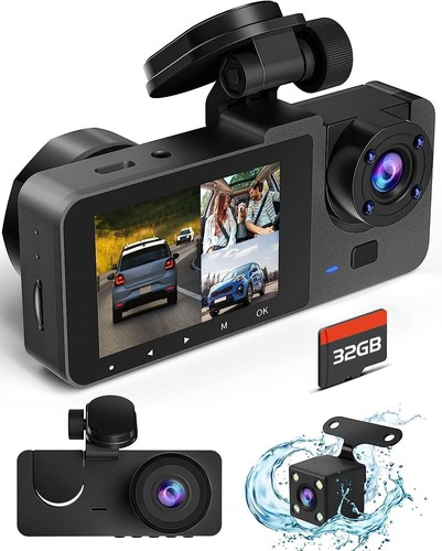Triple dash cam front rear - 4k,