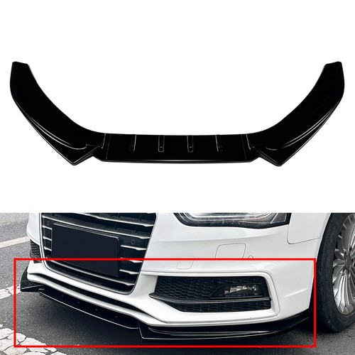 Glossy black front bumper lip - black,