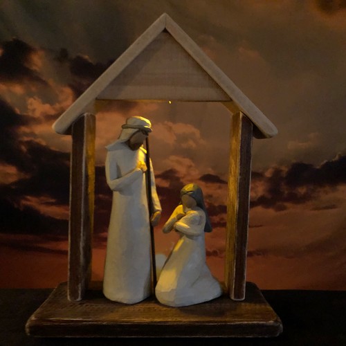 Handmade creche nativity with - creche,