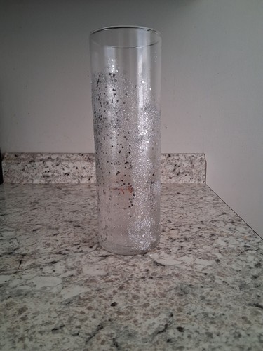 Glitter embossed tall vase