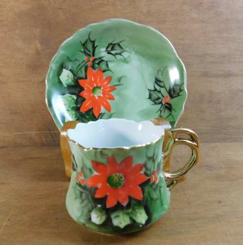 Lefton china poinsettia - china,