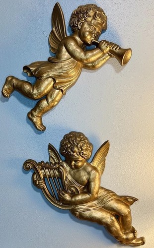 Vintage syroco gold cherub - vintage,