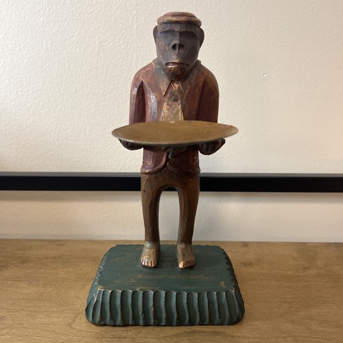 Vintage carved wooden monkey - vintage,