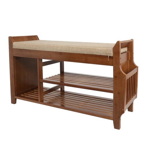 Solid wood entryway shoe rack - wood,