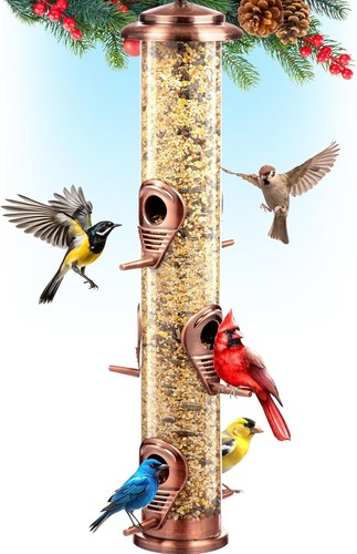 Gray bunny metal bird feeders - bunny,