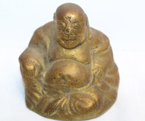 Vintage brass sitting buddha - sitting,