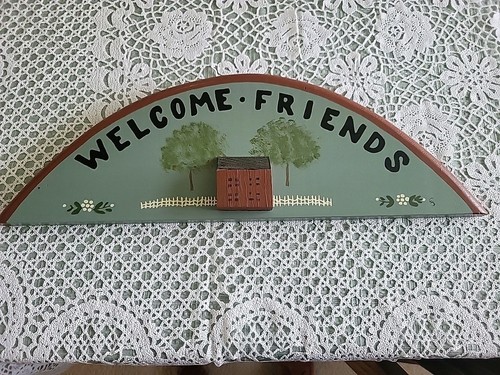 Vintage welcome friends wooden - vintage,