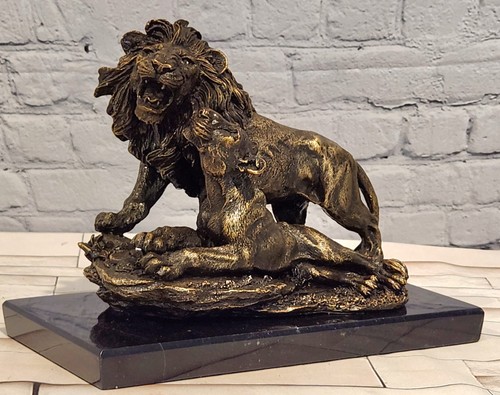 Barye bronze lion - a.,