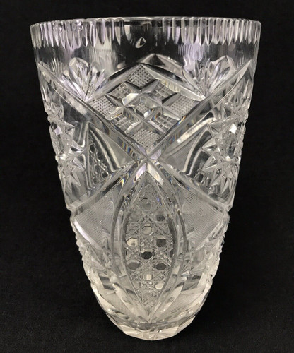 Large cut crystal flower vase - crystal,