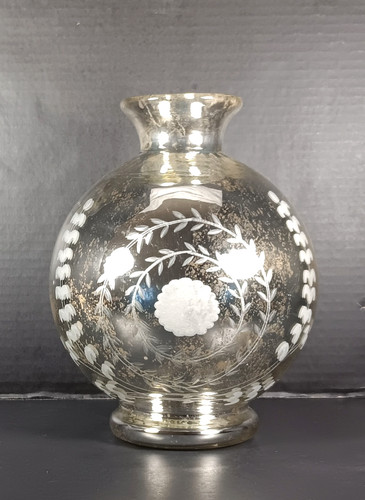 Mercury glass vase - glass,