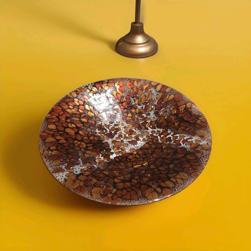 Vintage enamel copper bowl - vintage, on