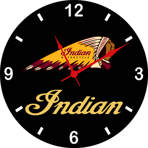 Indian motorcycle wall - indian, clock