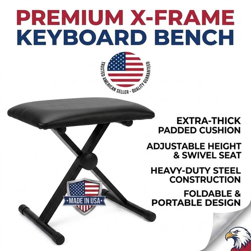 Piano folding stool black - stool,