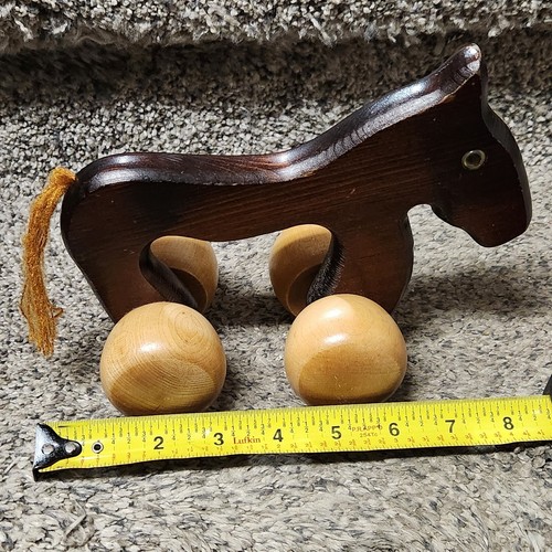 Wooden push pull toy horse - toy,