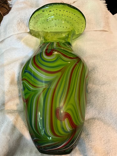 Vintage bubbles art glass - vintage,