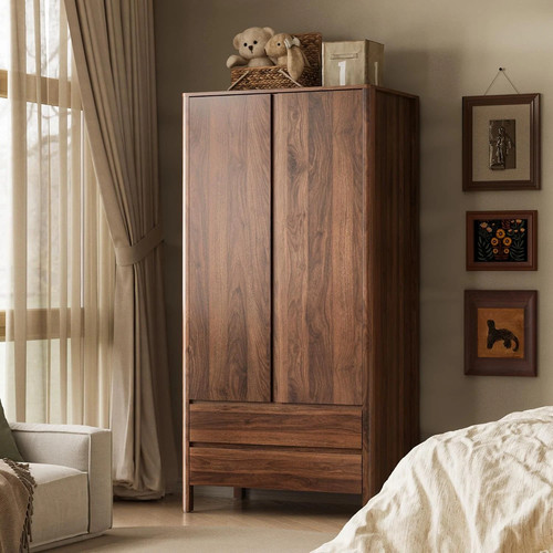 Modern walnut wardrobe - modern,