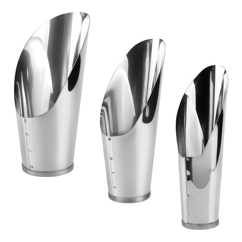 Stainless steel soil scoop set - stainless,