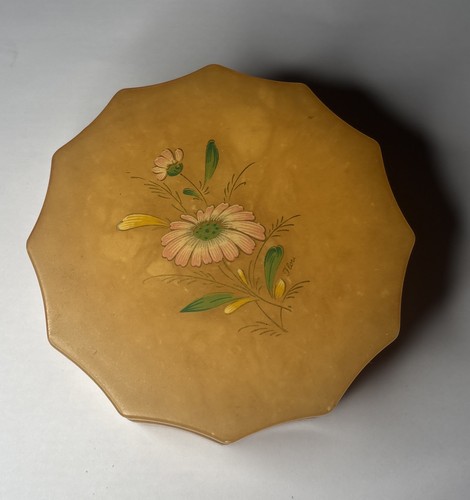 Alabaster trinket box vintage - trinket,