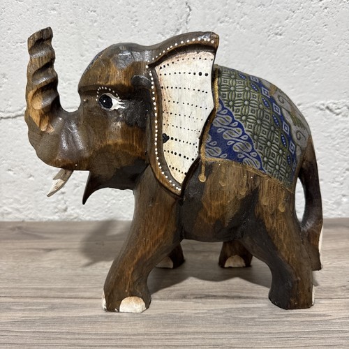 Large wooden elephant carved - large,