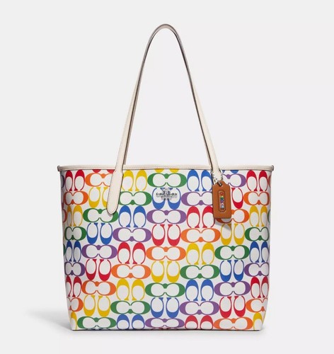 Nwt coach city tote - coach, rainbow