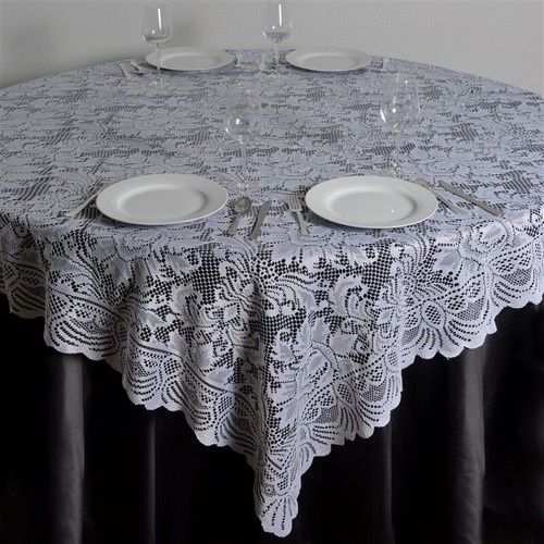 White lace 90x90 table - lace,