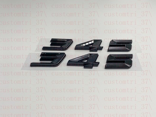 Gloss black 345 badge - (2pc),