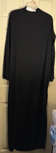 Priest black robe with white - priest,