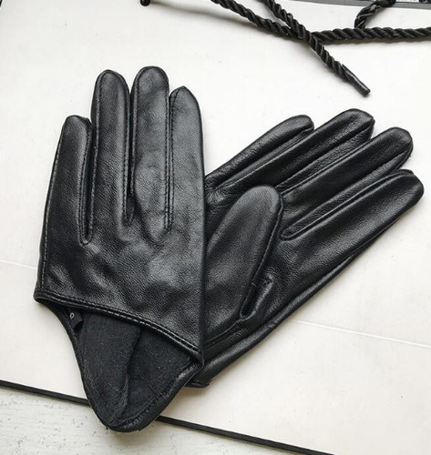 Women short sheepskin gloves - sheepskin,