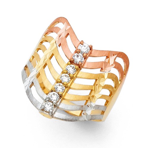 14k tri color - tri, gold