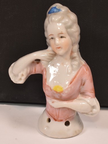 Vintage porcelain half doll - porcelain,
