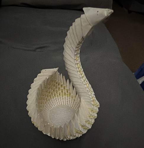 Handmade paper origami swan - handmade,