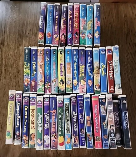 Lot disney vhs tapes black - disney,
