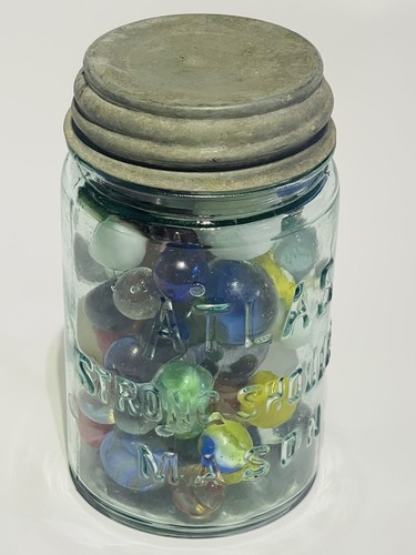 Antique blue ball atlas - blue, mason