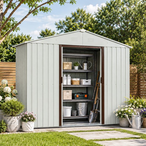 8x4 outdoor white metal - 8x4, ft