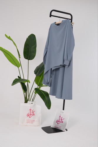 Women blue rose crepe - blue,