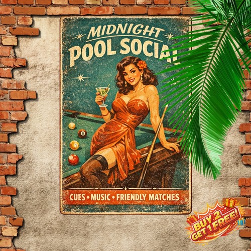 Billiard lady vintage - lady, sign