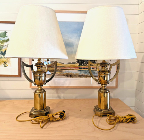 Pair vintage english trophy - vintage,