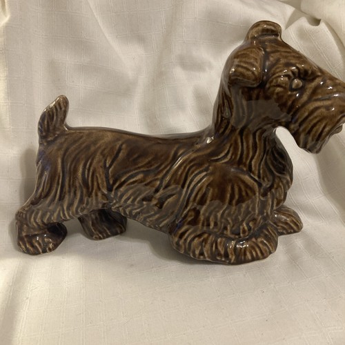 Vintage dog lamp base brown - dog,