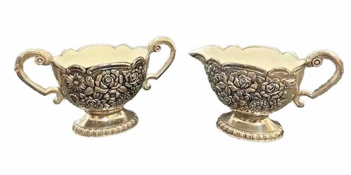 Silver over porcelain embossed - silver,