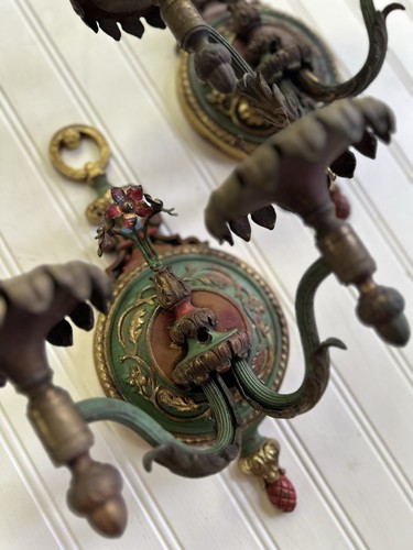 Pair antique double arm - antique,