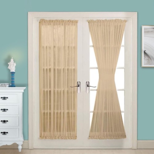 Beige french door - french, curtains