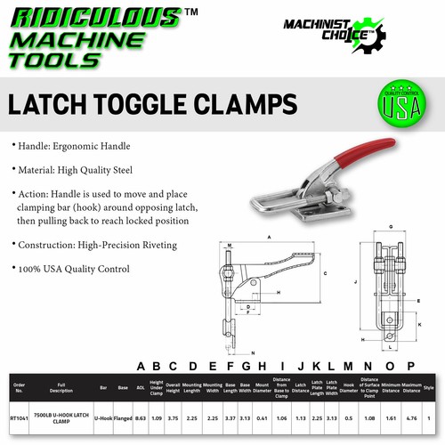 7500lb heavy duty hook latch - heavy-duty,