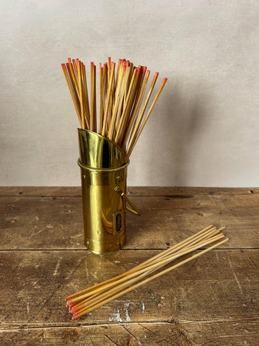 Vintage brass match - match, holder