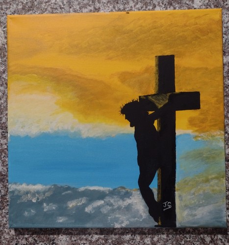 14x14 acrylic painting - , on