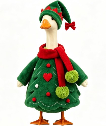 Christmas porch goose outfit - porch,