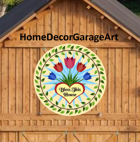 Barn quilt sign tulips - barn,