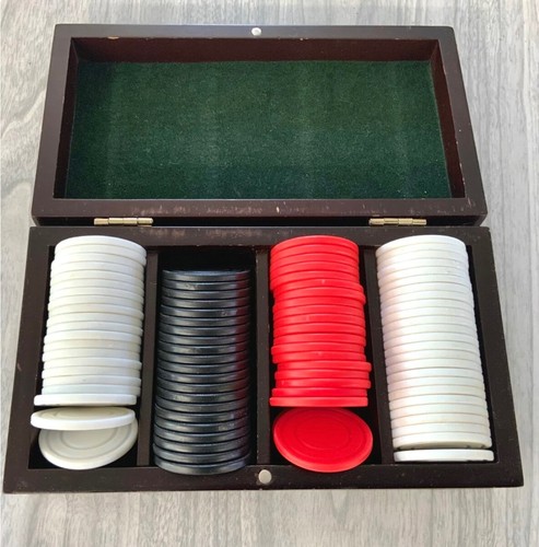 Vintage wood poker - , chip