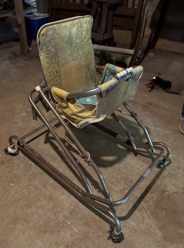 Vintage metal baby walker with - baby,