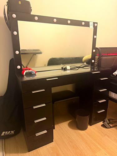 Black wood vanity - wood,