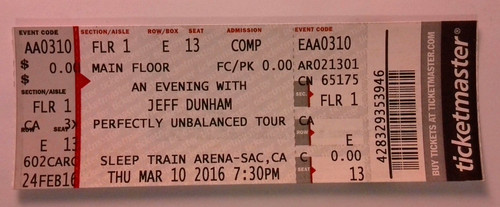 Jeff dunham ticket stub 2016 - stub,